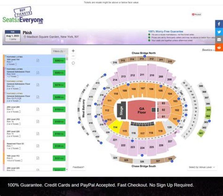 Comprehensive MSG Eating Chart for Concerts: Your Ultimate Guide