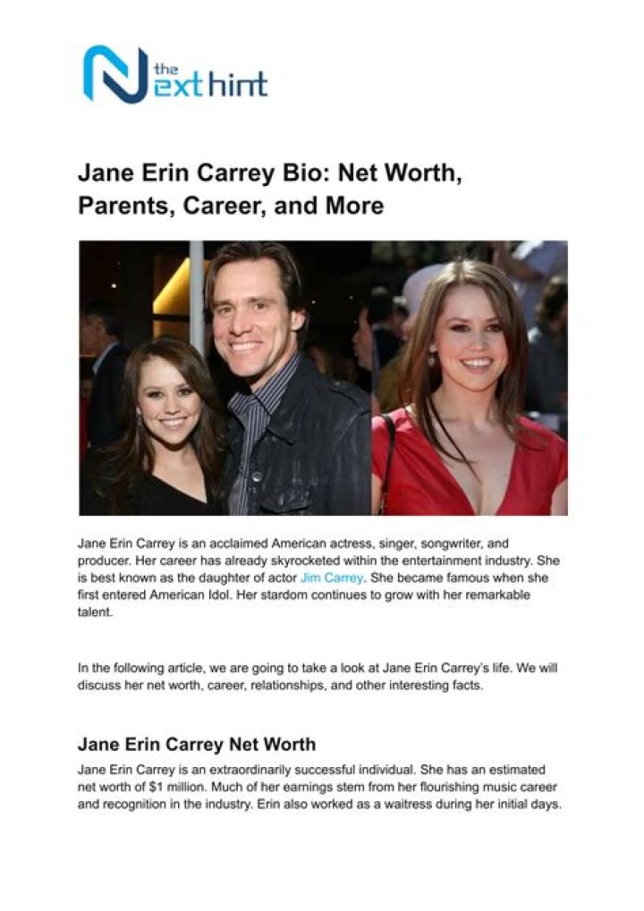 Jane Erin Carrey: The Remarkable Mother of Jim Carrey