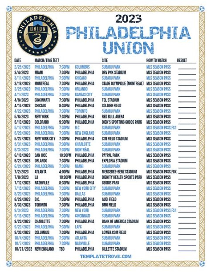 Philadelphia Union Schedule: Your Ultimate Guide to the 2023 Season