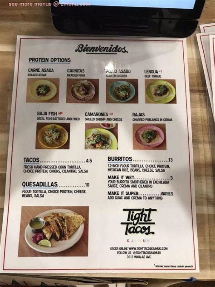 Tight Tacos Kaimuki Menu: A Flavorful Journey Through Authentic Mexican Cuisine